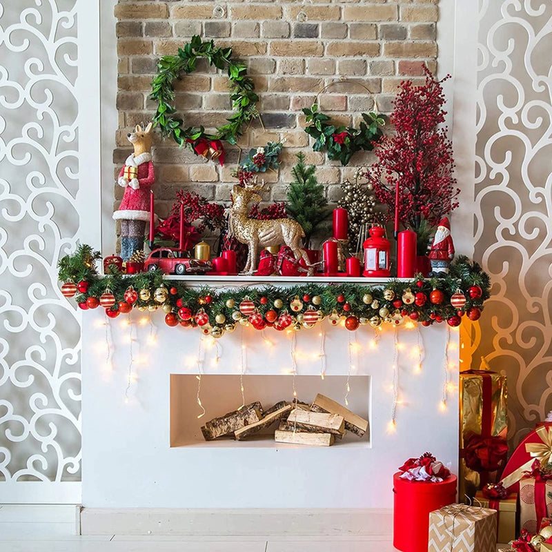 Bolas de Natal 50 peças 4cm Bolas vermelhas e douradas para árvore de Natal Inquebráveis e enfeites de bola para decorações de Natal